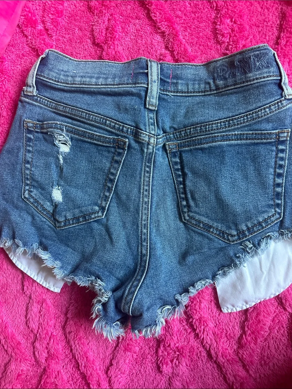 Y2K PINK Victoria's Secret Distressed Denim Jean Shorts - Blue